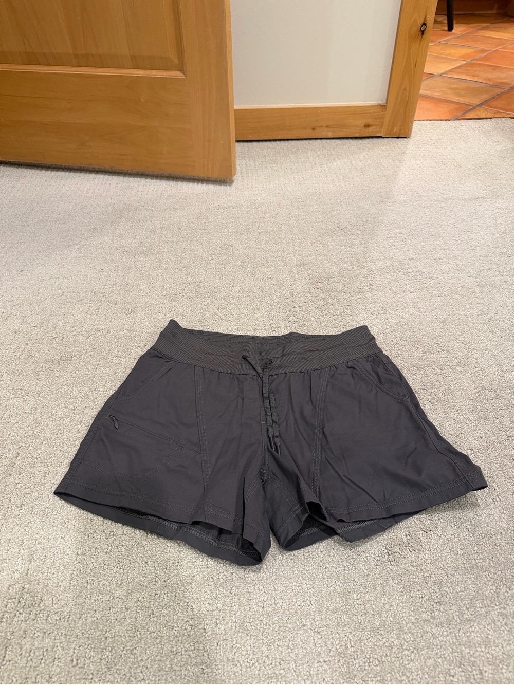 The North Face Women's Charcoal Athletic Shorts with Drawstring